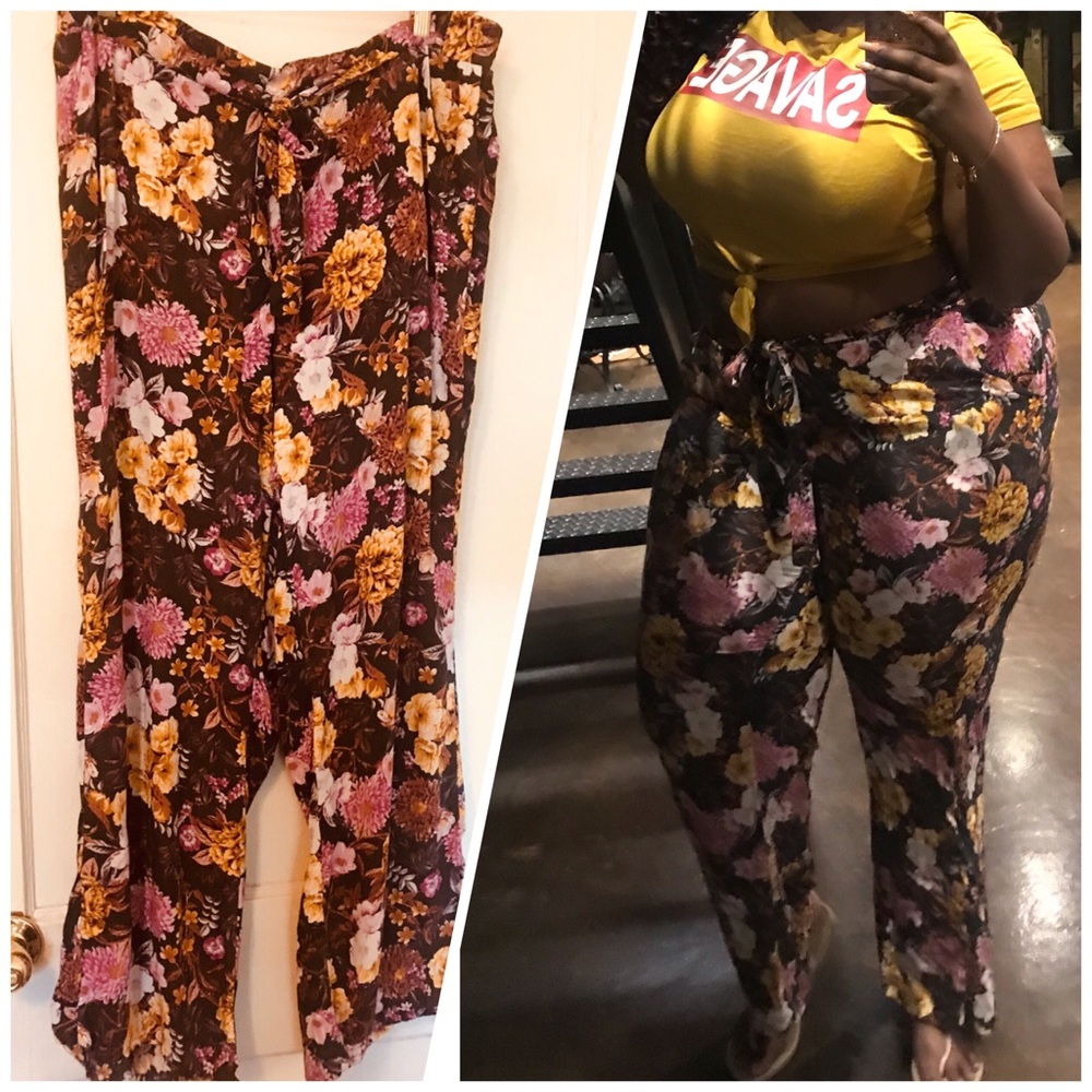 Floral Print Pants - Plus size Floral Pants